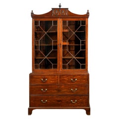 George III Period Mahogany Bookcase on Chest