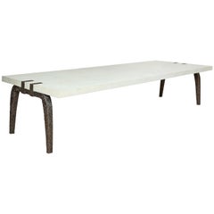 Bronze and Shagreen Monumental Table by R & Y Augousti