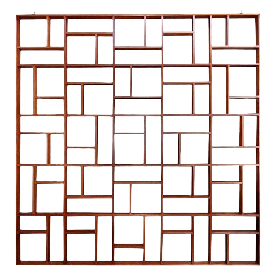 Custom Mid-Century Style Geometric Wood Room Divider by Adesso Imports