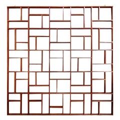 Custom Mid-Century Style Geometric Wood Room Divider by Adesso Imports