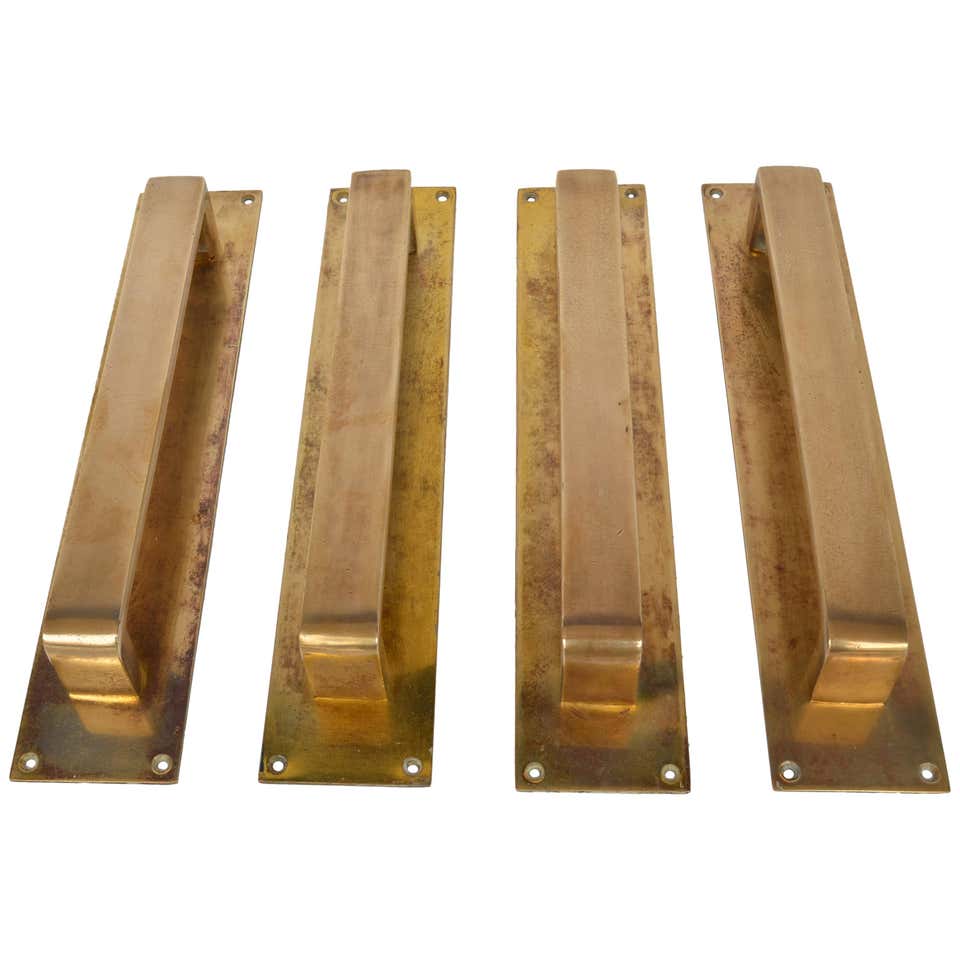 Pair of Push and Pull Glass 1960s Door Handles at 1stdibs