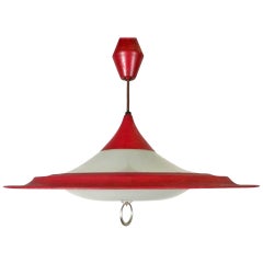Funky Mid-Century Vintage UFO Saucer Pendant Light