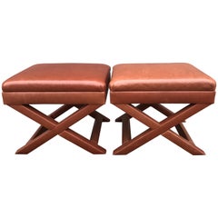 A. Rudin Occasional Leather X Benches
