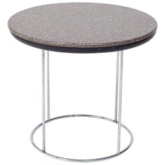 Granite and Chrome Side Table by Hugh Acton