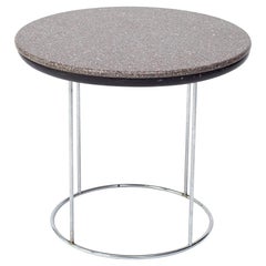 Mesa auxiliar de granito y cromo de Hugh Acton, años 70