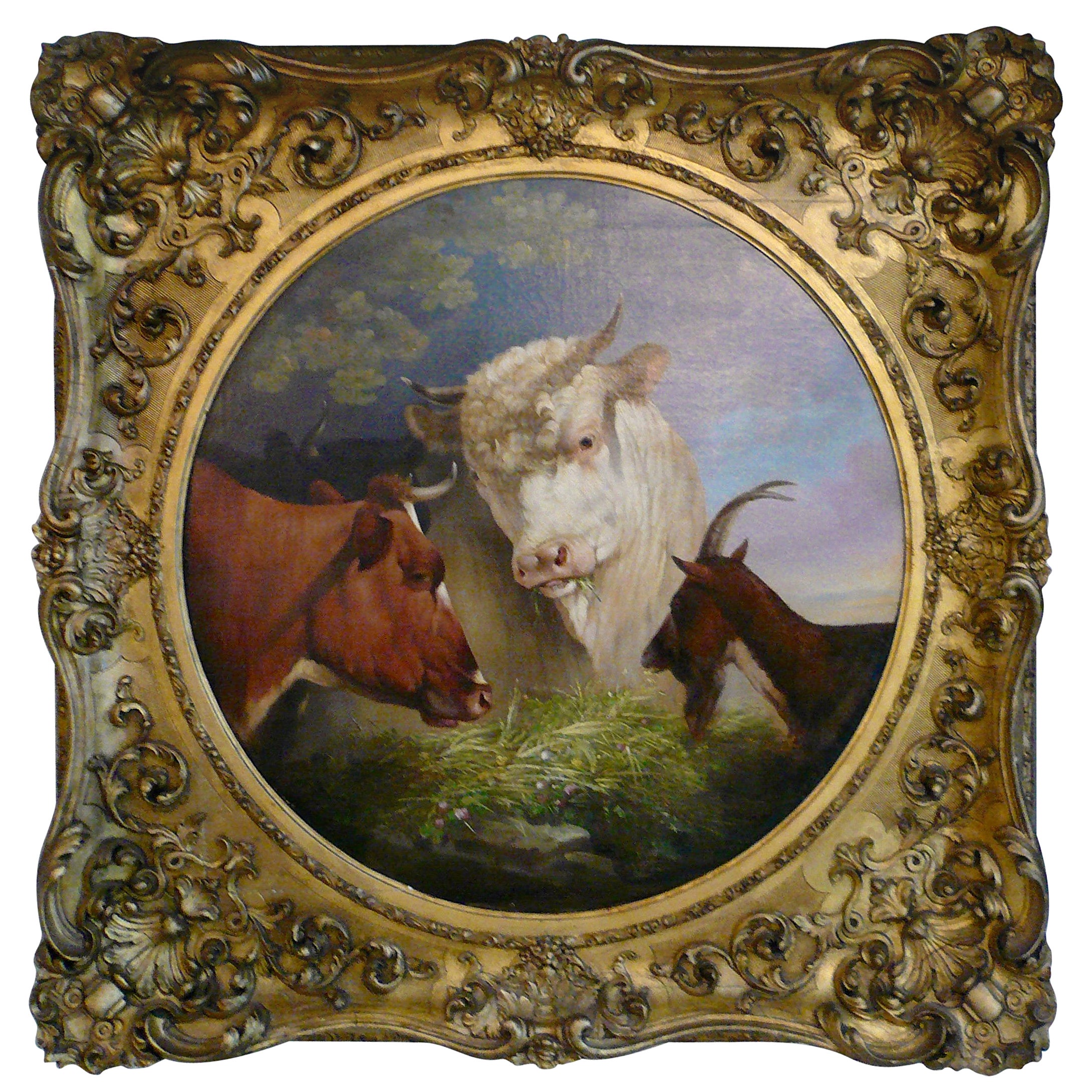19th Century Painting, ‘Animal Scene’ by William Hunt For Sale at 1stDibs