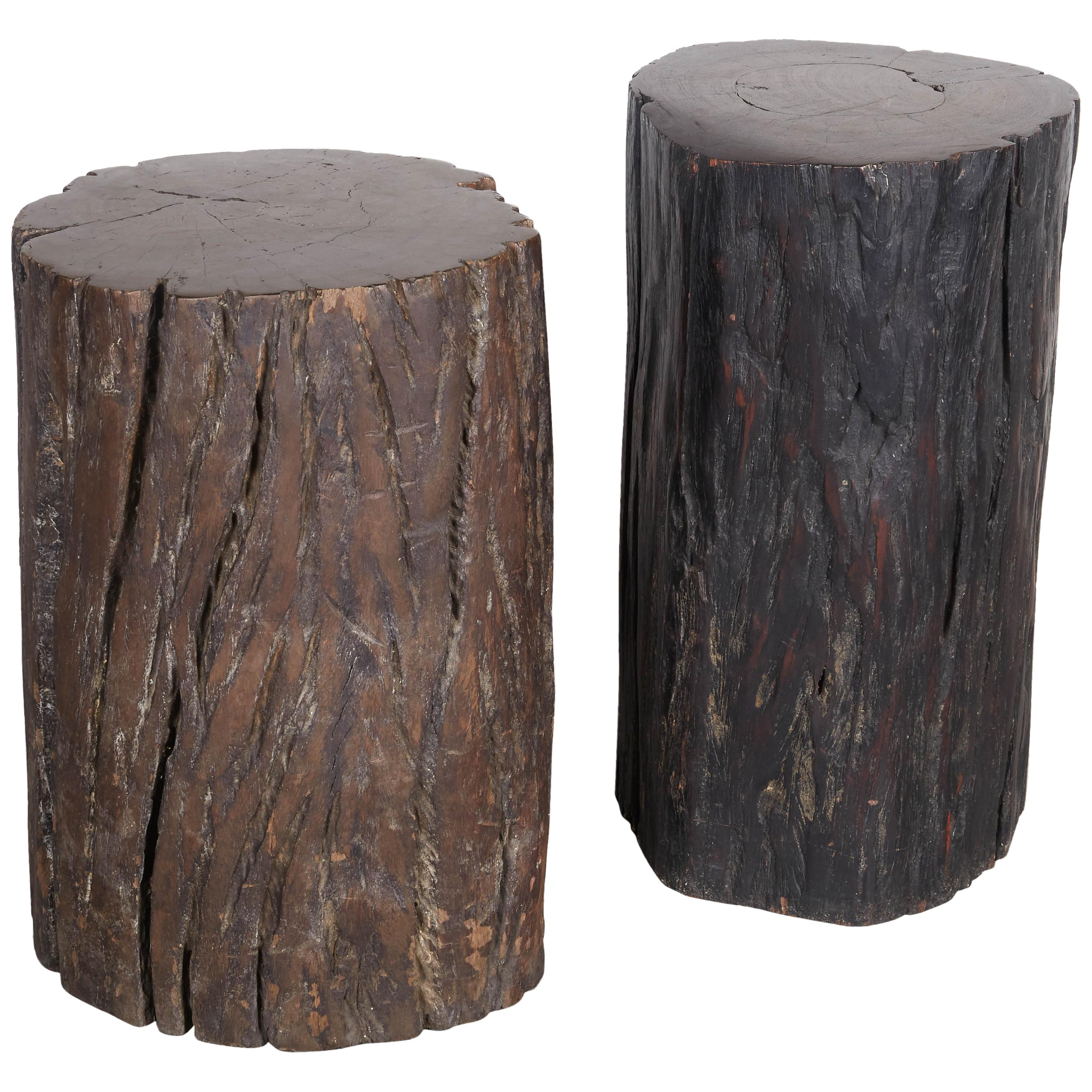 Primitive, Heavy Tree Stump Stools, Side Tables