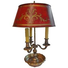 Antique 19th Century French Bronze and Tole Bouillotte Lamp