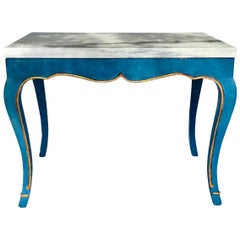 Italian Marble-Top Cocktail Table in the Louis XV Style Having Hoof Feet