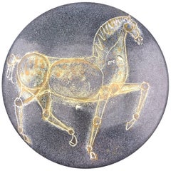 Mid-Century Modern Alfaraz Spain Lidded Bowl with Horse Decor