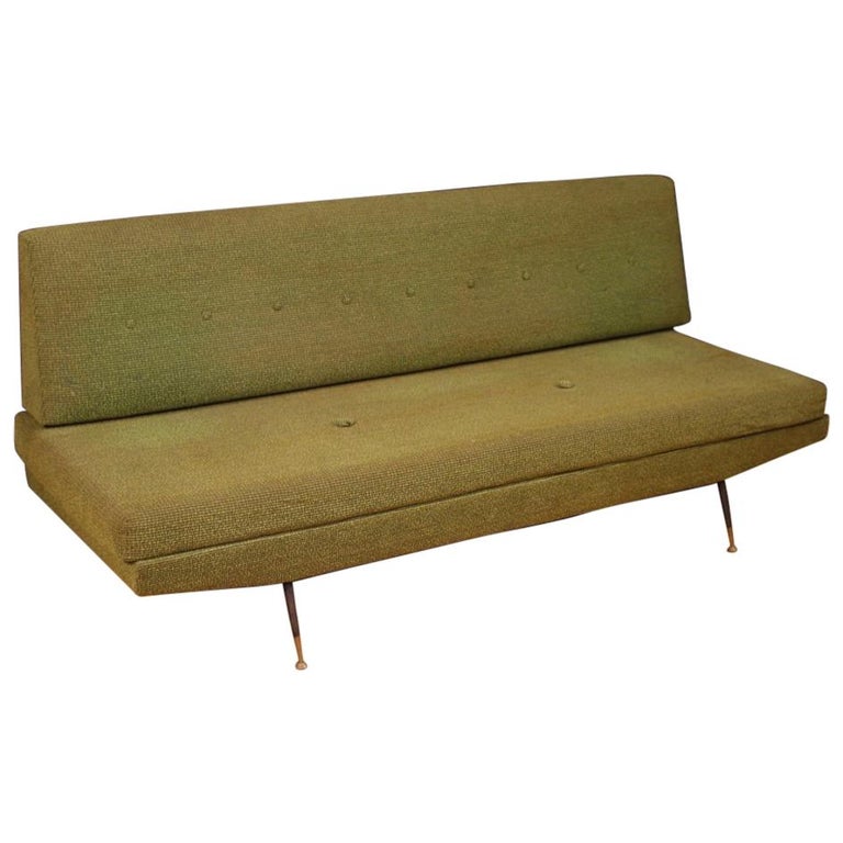20th Century Green Fabric Italian Design Zo Style Sofa 1950 For 20th Century Green Fabric Italian Design Zo Style Sofa 1950 For