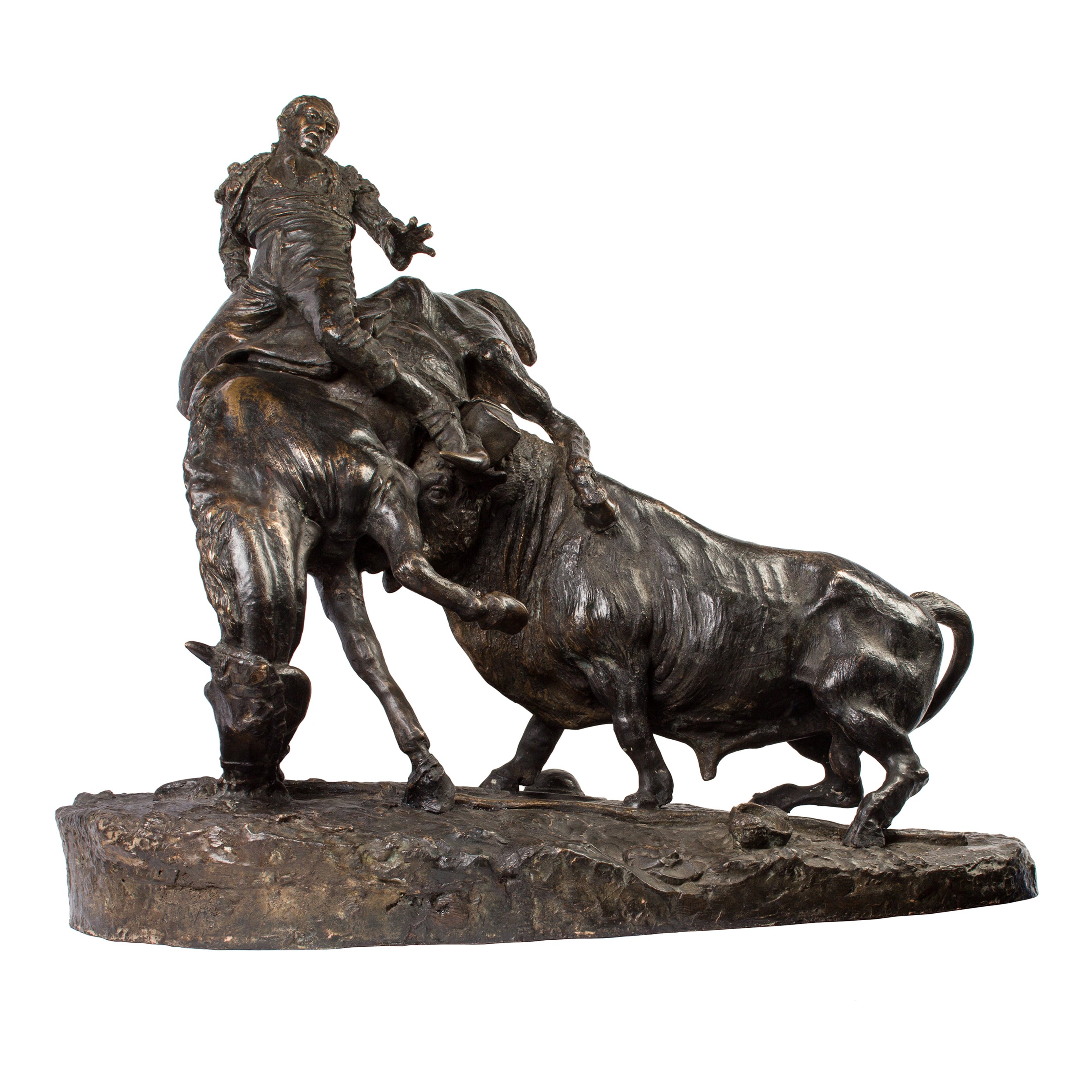 Picador et taureau espagnol du 20e siècle par Juan Polo Velasco