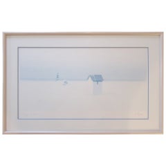 Retro Suite of Three French Beach Prints C. Giordani. 