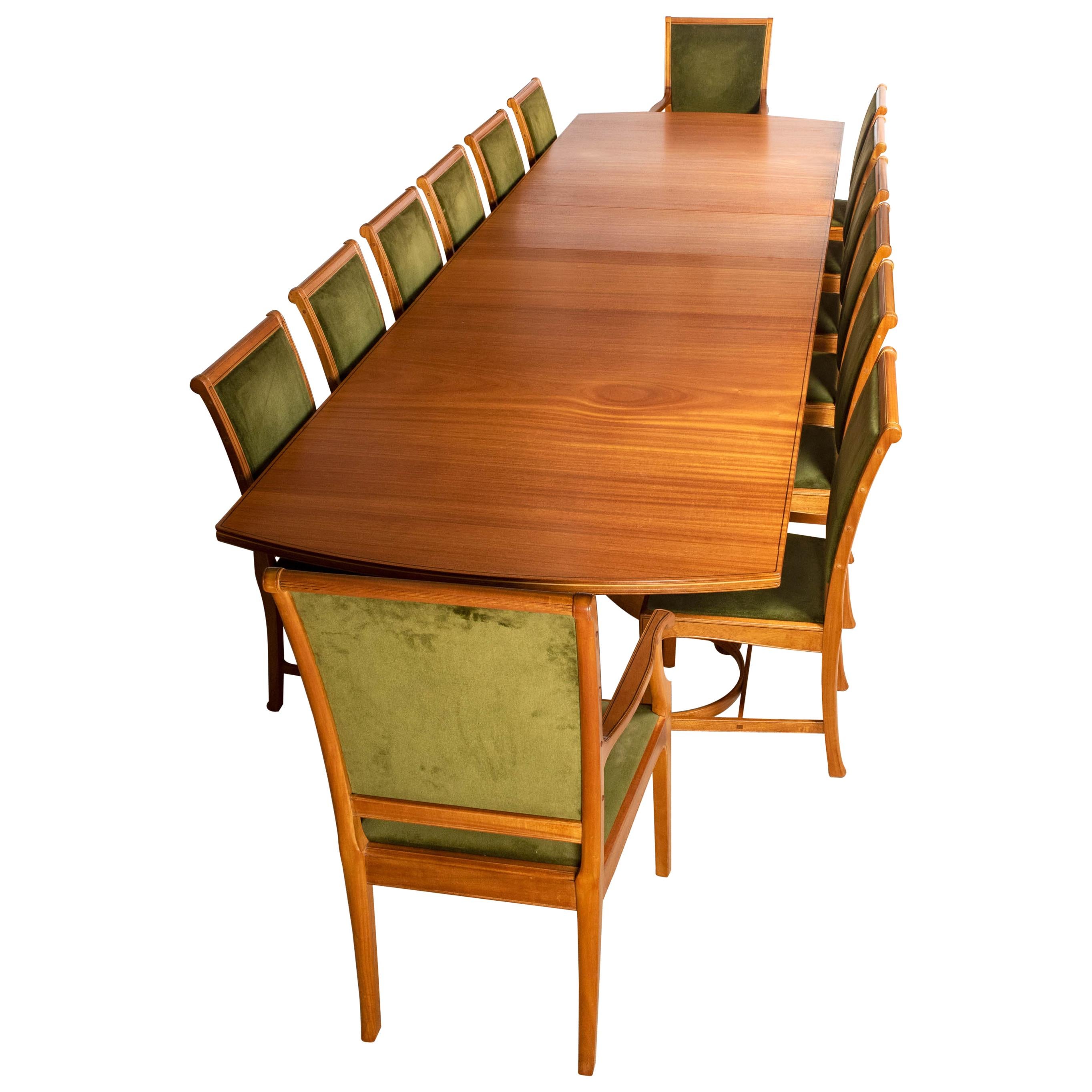 African Mahogany Extendable Dining Table by Edward Barnsley, England, circa 1956