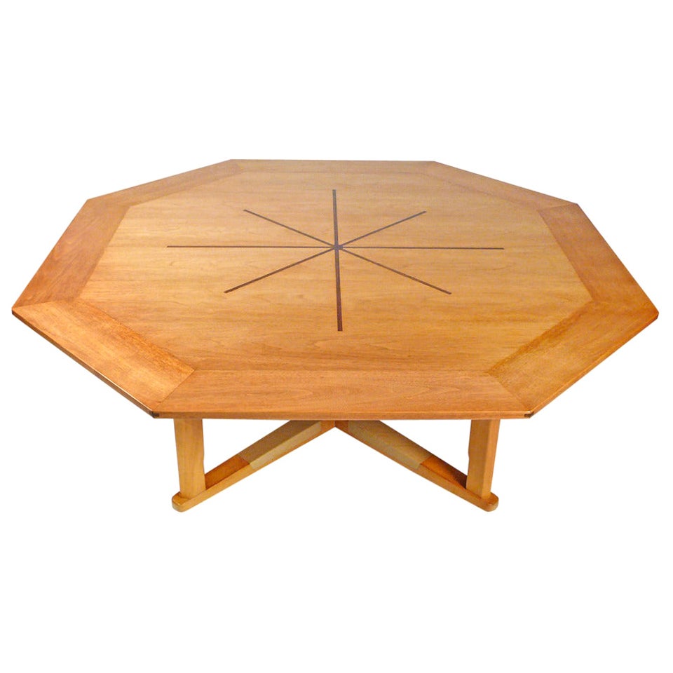 Octagonal Sunburst Table by Edward Wormley for Dunbar For Sale
