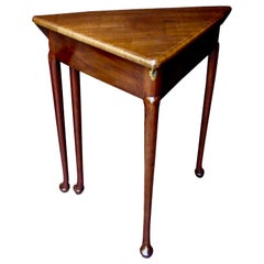 Antique George II Mahogany Envelope or Corner Table with Well