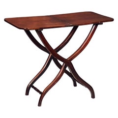 Antique English Coaching Table with Serpentine Legs of Mahogany