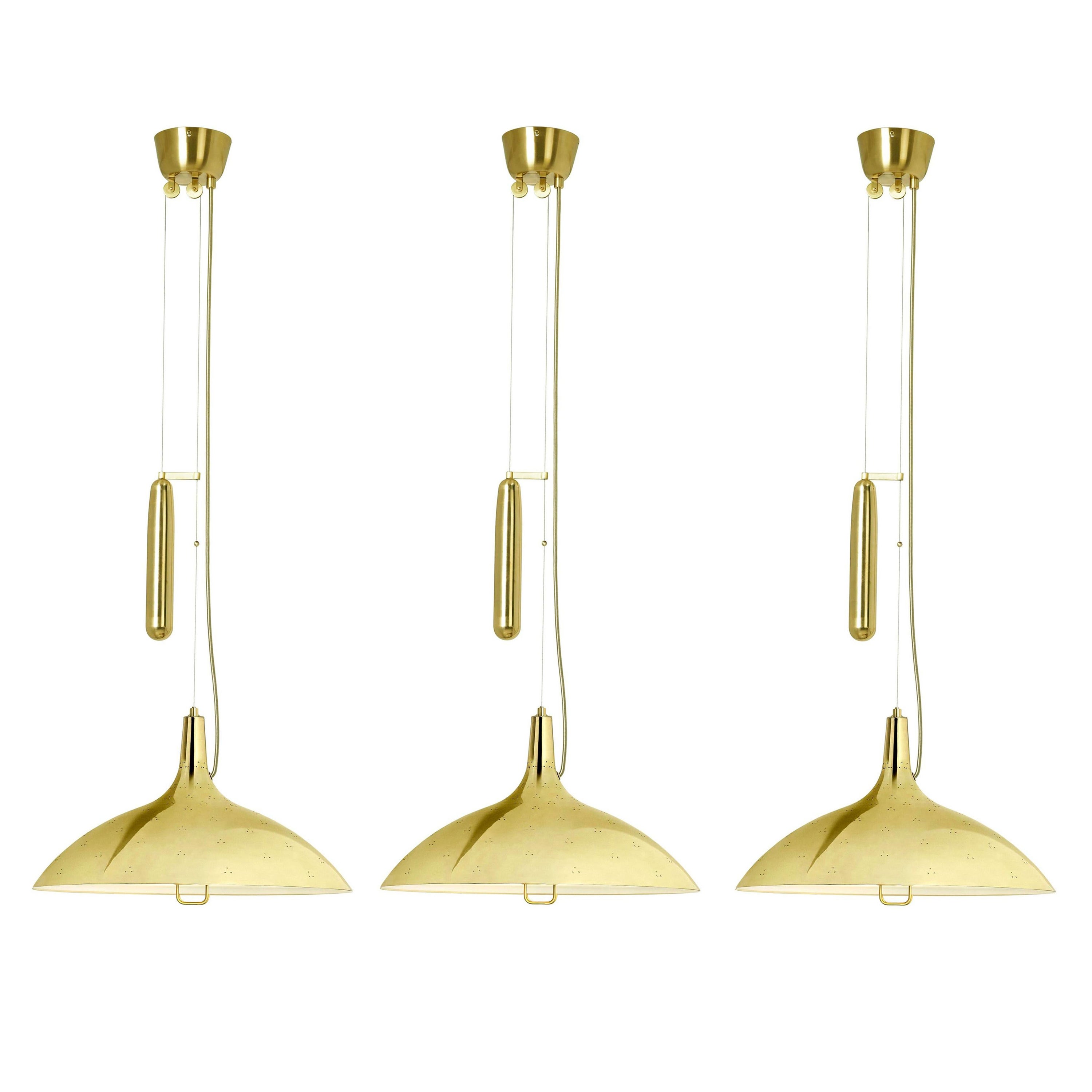 Paavo Tynell 'A1965' Counterweight Pendant Lamp in Brass For Sale