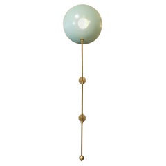 Large "POP" Wall Sconce in Brass and Light Blue Green Enamel, Blueprint Lighting