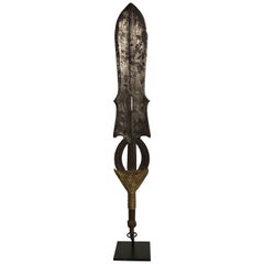 Vintage African Poto Tribe Iron Currency Knife, 20th Century