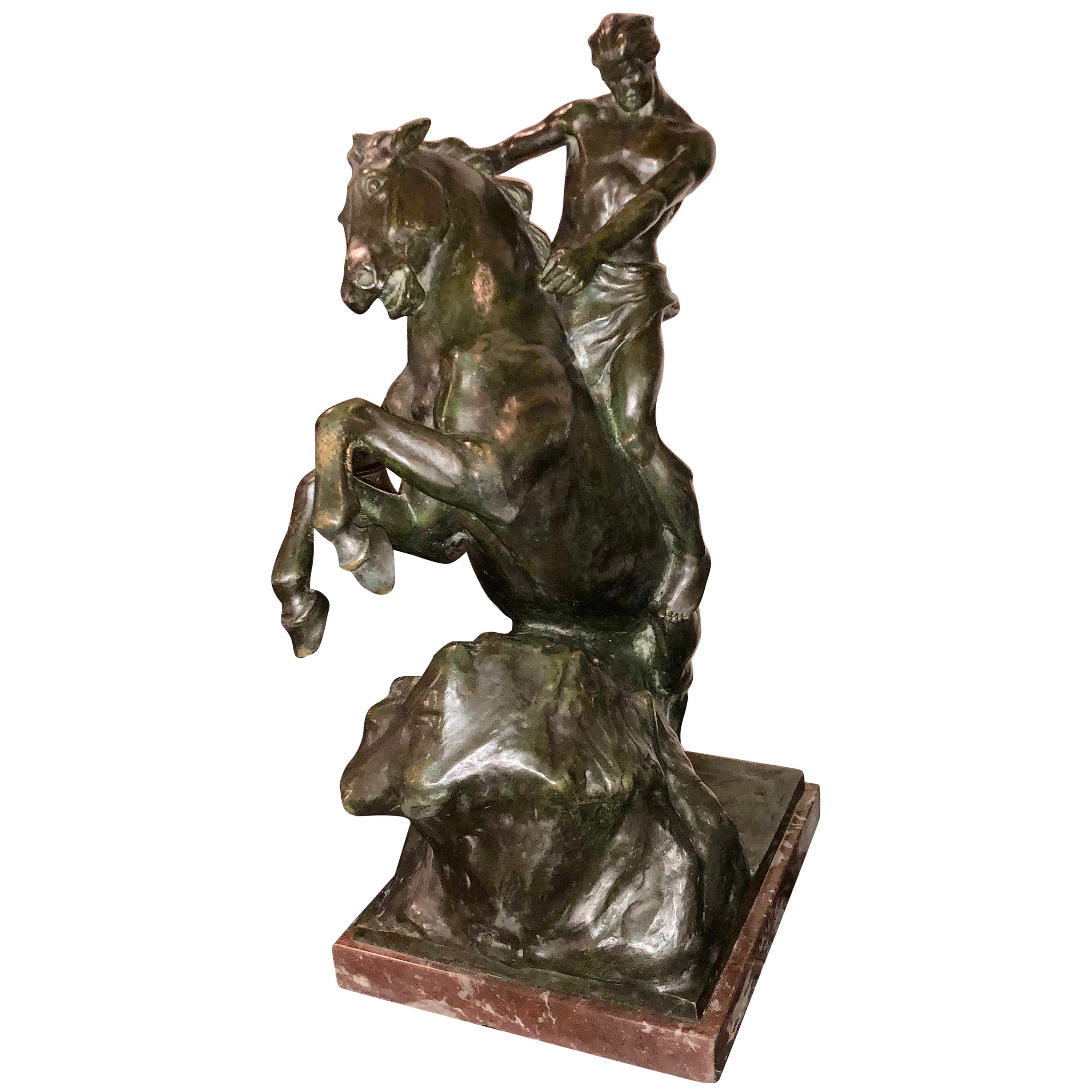 Art-déco-Skulptur Monumentaler belgischer Bronze-Skulptur von Jean Canneel