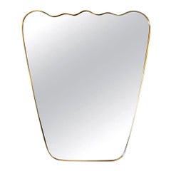 Custom Italian Wavy Brass Mirror by Adesso Imports