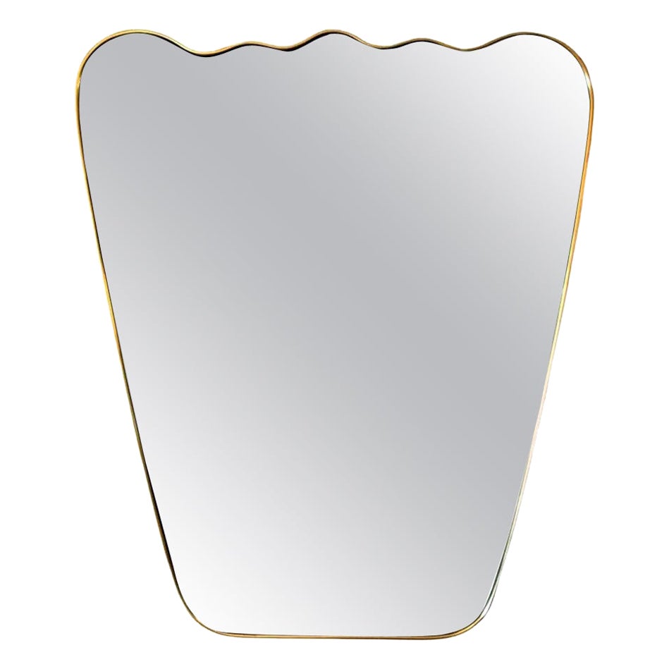 Custom Italian Wavy Brass Mirror by Adesso Imports