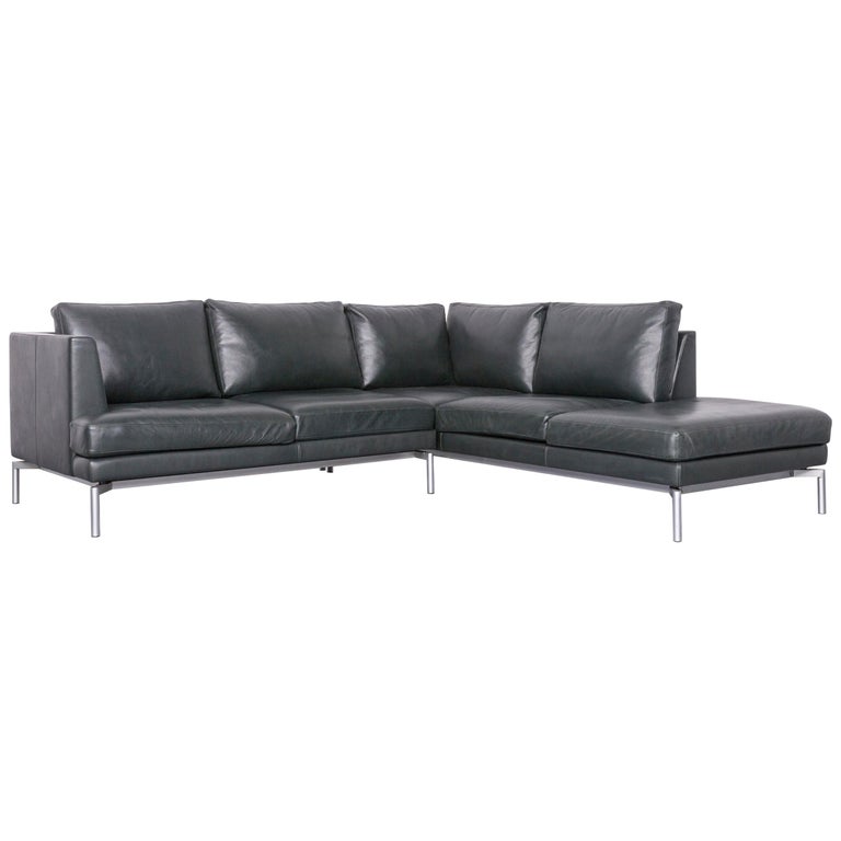 Walter Knoll Designer Leather Sofa Green Corner Couch At 1stdibs Walter Knoll Designer Leather Sofa Green Corner Couch For