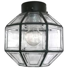Iron and Glass Octagon Flush Mount 3