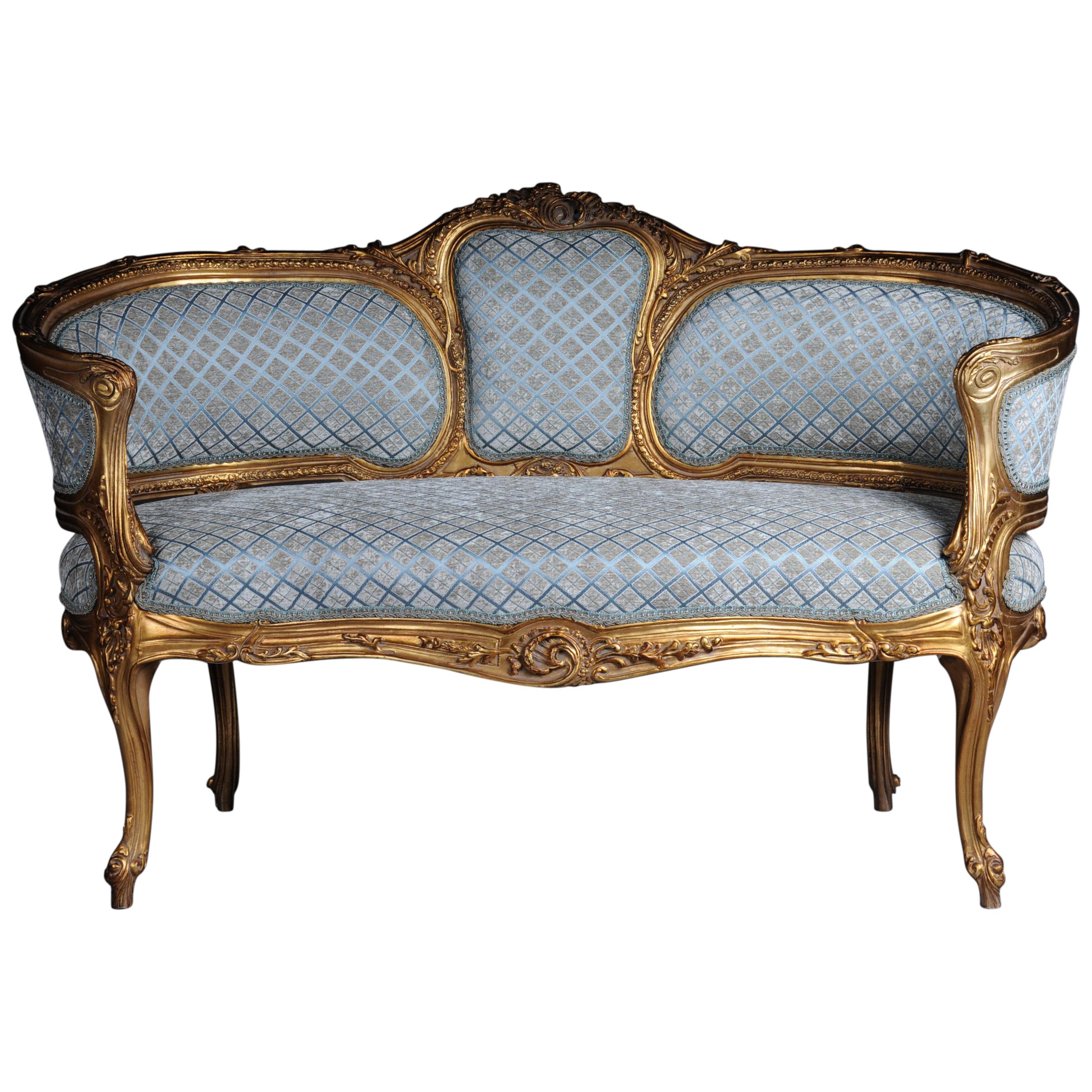 Elegant Canape Couch in Rococo Louis XV Style For Sale