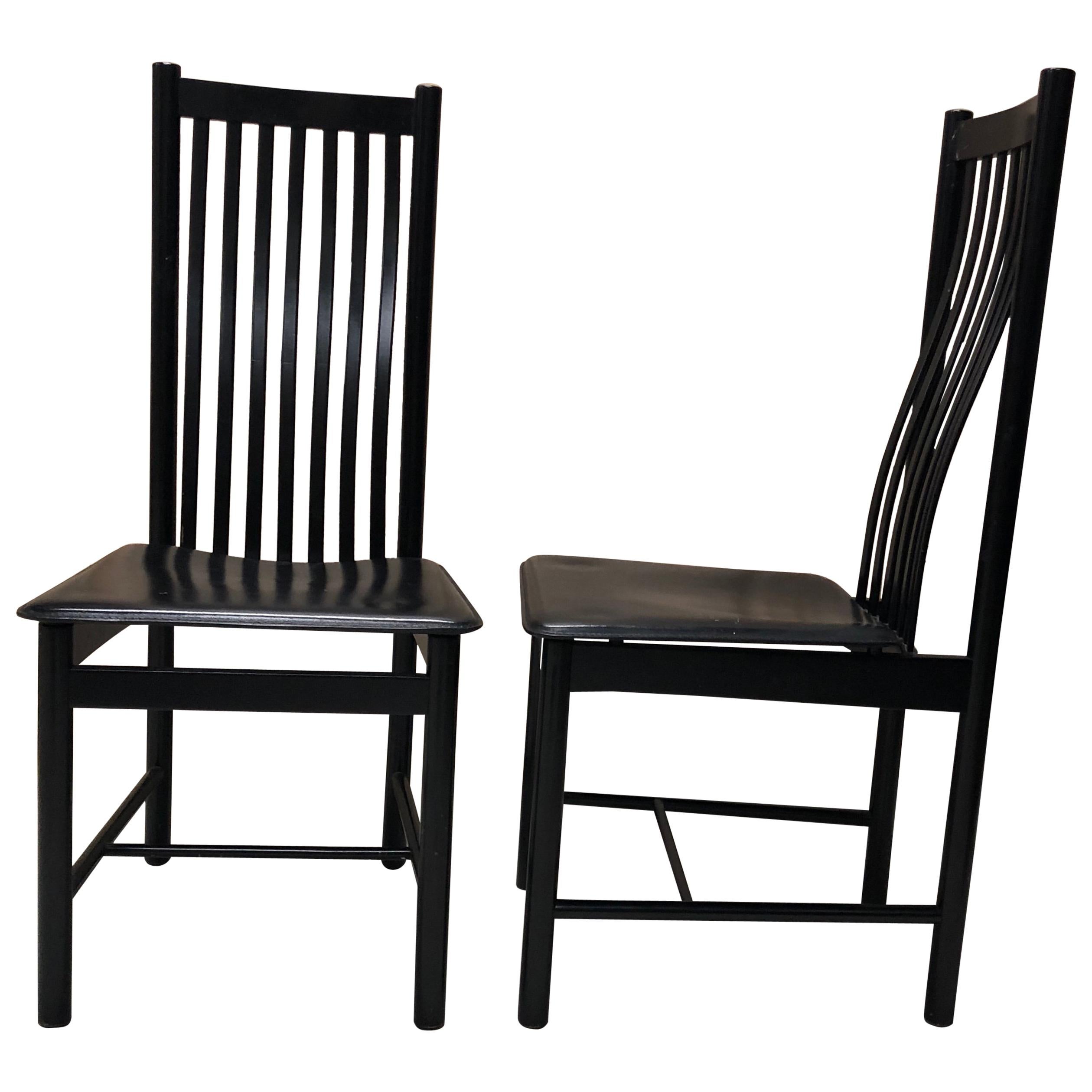 Chic Set of 8 Lacquered Dining Chairs For Sale