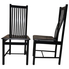 Chic Set of 8 Lacquered Dining Chairs