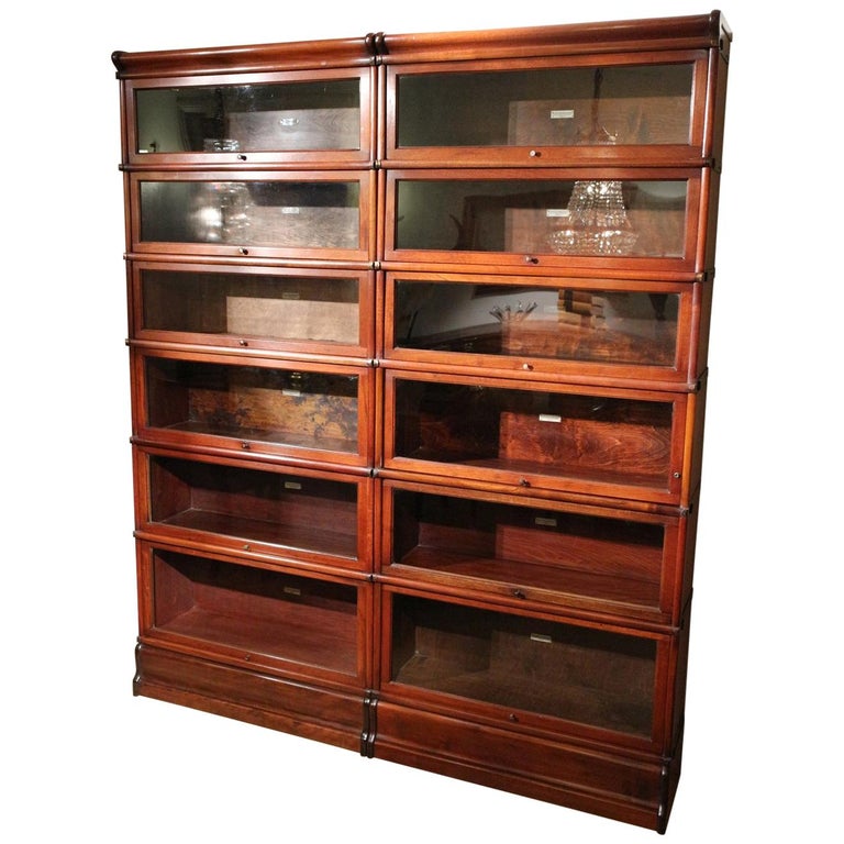 Vintage MidCentury Globe Wernicke Barrister Wood Bookcase at 1stdibs