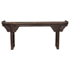Late 19th Century Long Elmwood Console Table