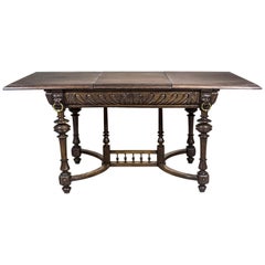 Antique Neo-Renaissance Oak Extendable Table, circa 19th Century