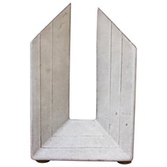 Ceramic Modern Industrial Style Chalk White Vase by Alessio Tasca, circa 1970s