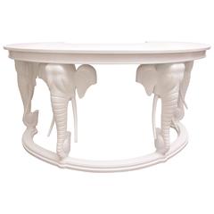 Hollywood-Regency Style White Lacquered Kidney-Shaped Desk, Gampel Stoll