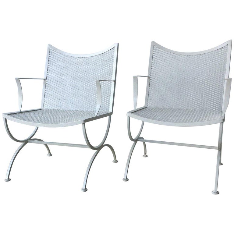 S 2 Mid Century Modern Bob Anderson Refinished Wrought Iron Patio S 2 Mid Century Modern Bob Anderson Refinished Wrought Iron Patio Armchairs For