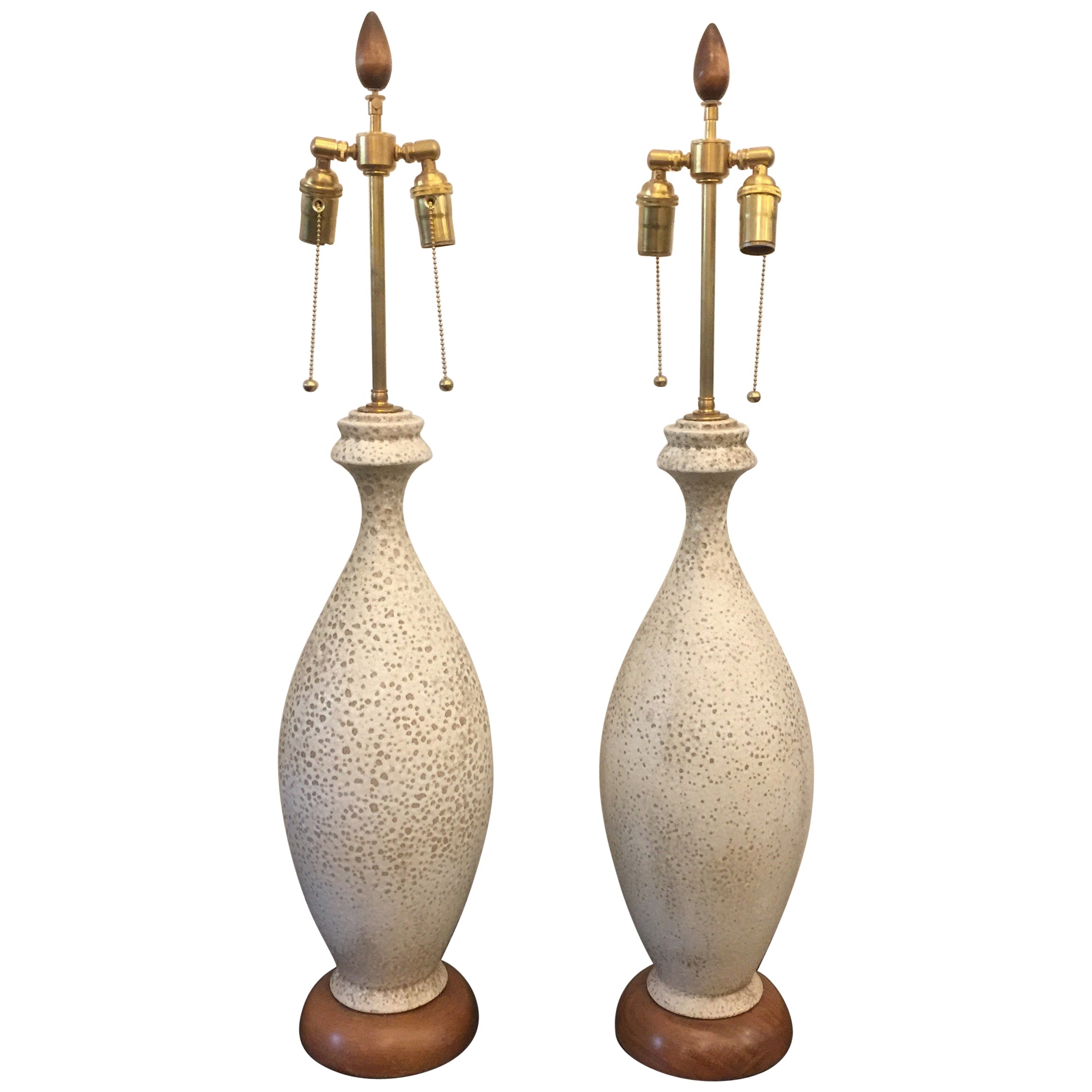 Original Pair of Black Lava Rock Lamps For Sale at 1stDibs