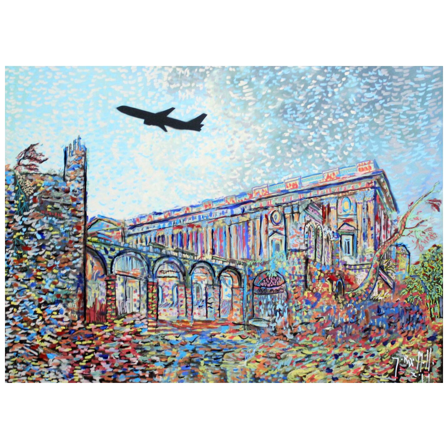 2014 Pointillist Painting by Artist and Actor Jordi Mollá For Sale