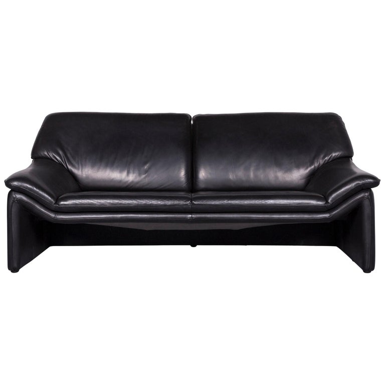 Atlanta Sofa with Leather and Shiny Steel Details For Sale at 1stdibs