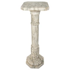 Calcutta White Marble Pedestal