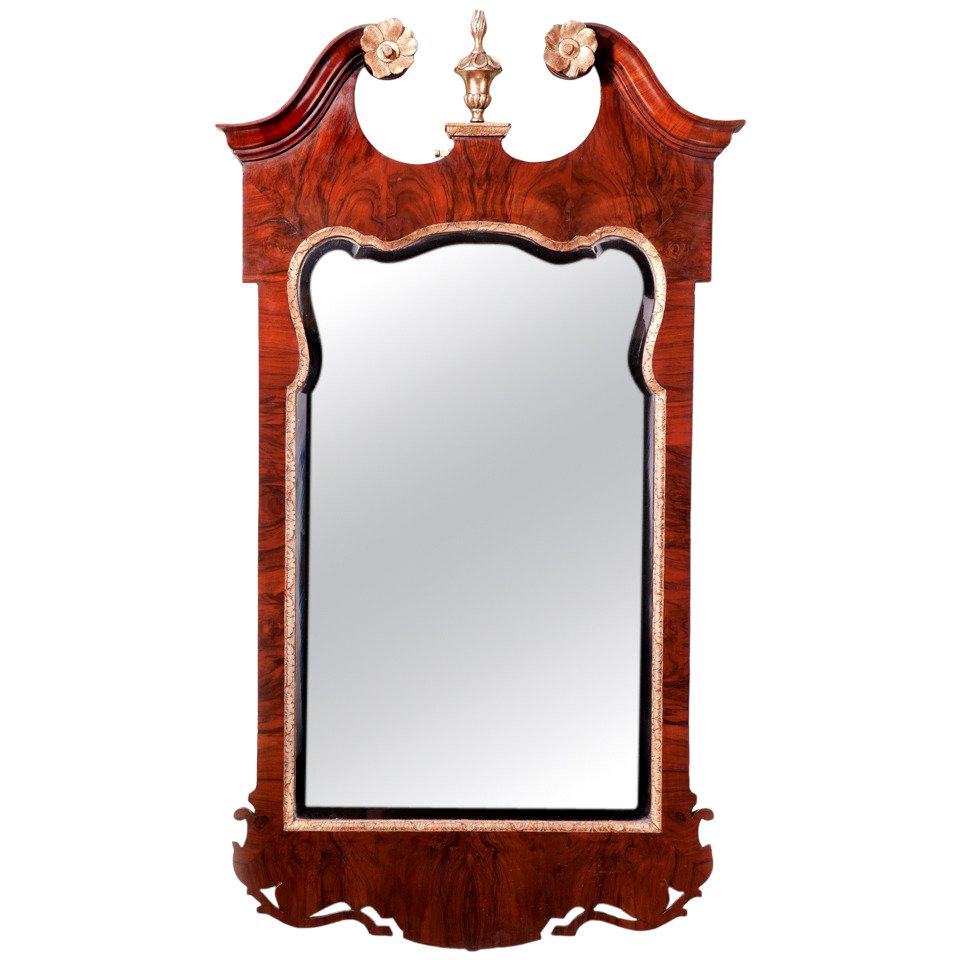 George II Walnut Mirror For Sale