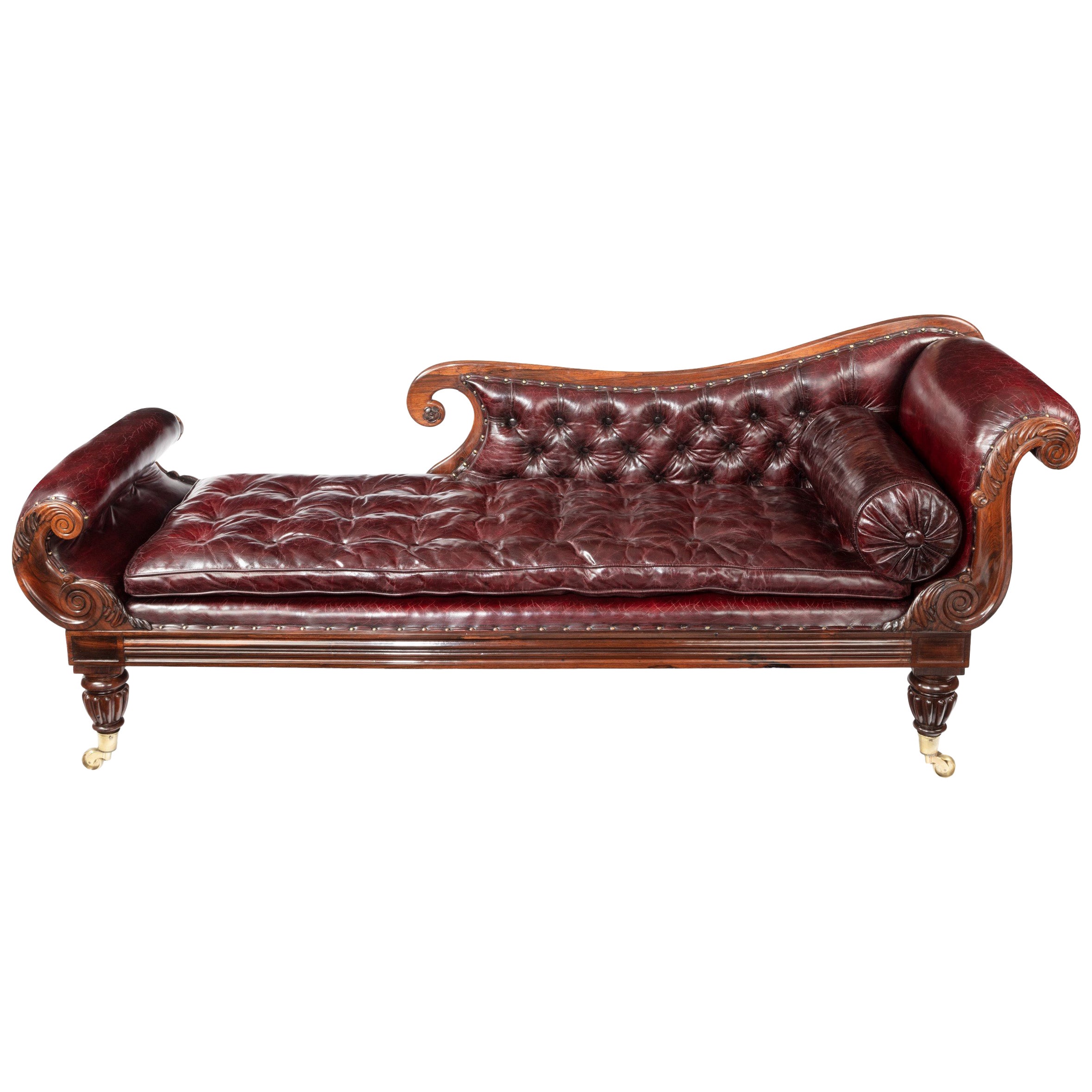 Ecole de Nancy, Art Nouveau Oak Chaise Longue For Sale at 1stDibs