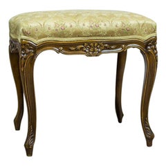 Wooden, Upholstered Stool in the Rococo Type, circa 1950s-1960s