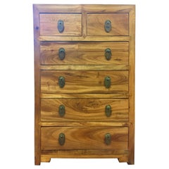 Camphor Wood British Officers Campaign Chest Dresser Vanity with Hidden Mirror
