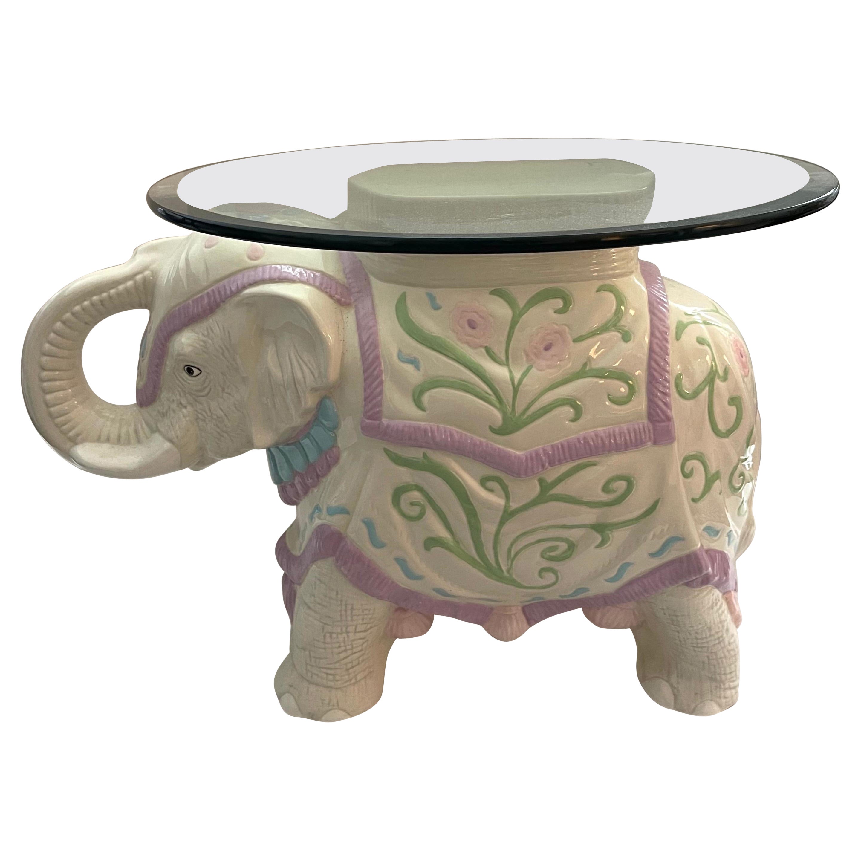 Hollywood Regency Elephant Side Table For Sale