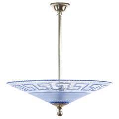 Art Deco Orrefors Pendant in Blue Glass 1920s by Simon Gate