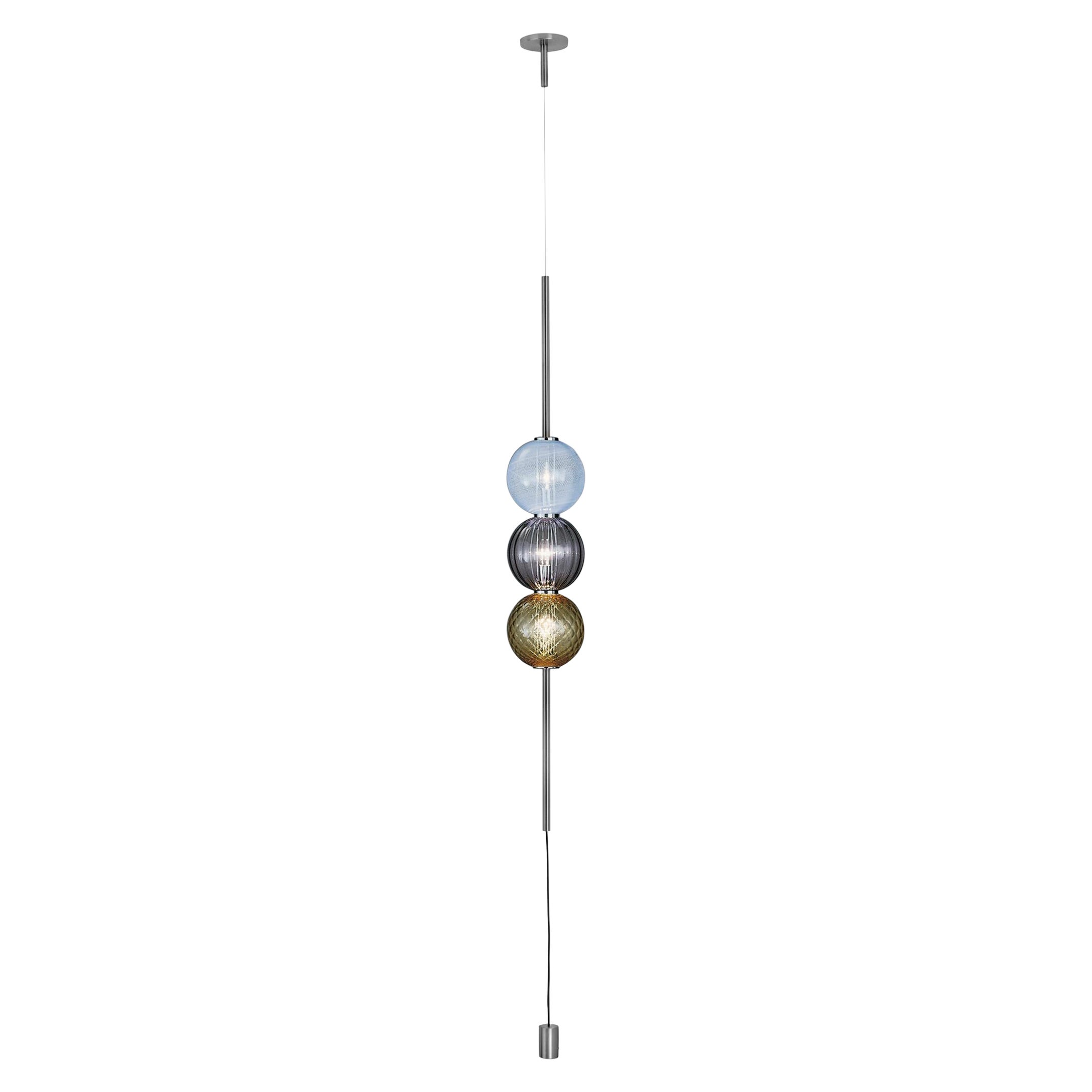 Venini Abaco Three-Light Suspension Light by Monica Guggisberg & Philip Baldwin For Sale