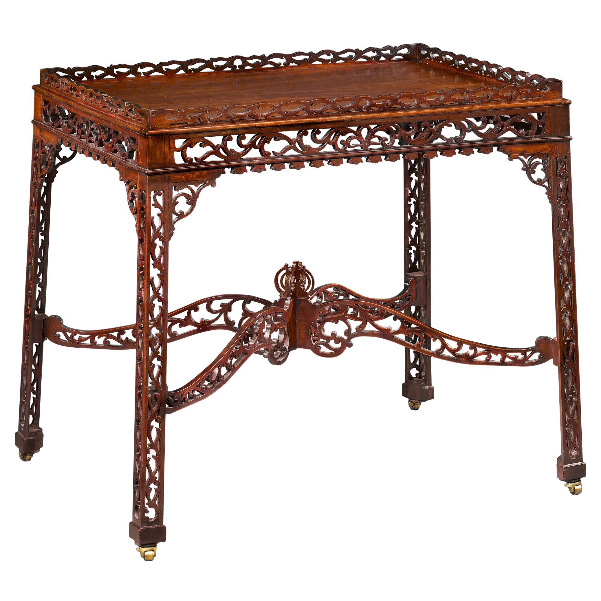 Chinese Chippendale Tea Table For Sale